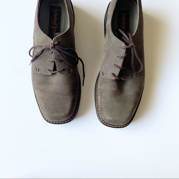 Timberland Brown Nubuck Square Toe Oxford Shoes - Picture 2 of 9